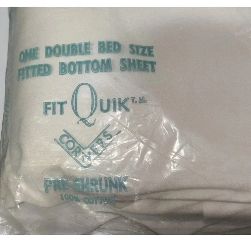 Vintage Fruit Of The‎ Loom Percale Double Bottom Flat Bed Sheet White 81x108